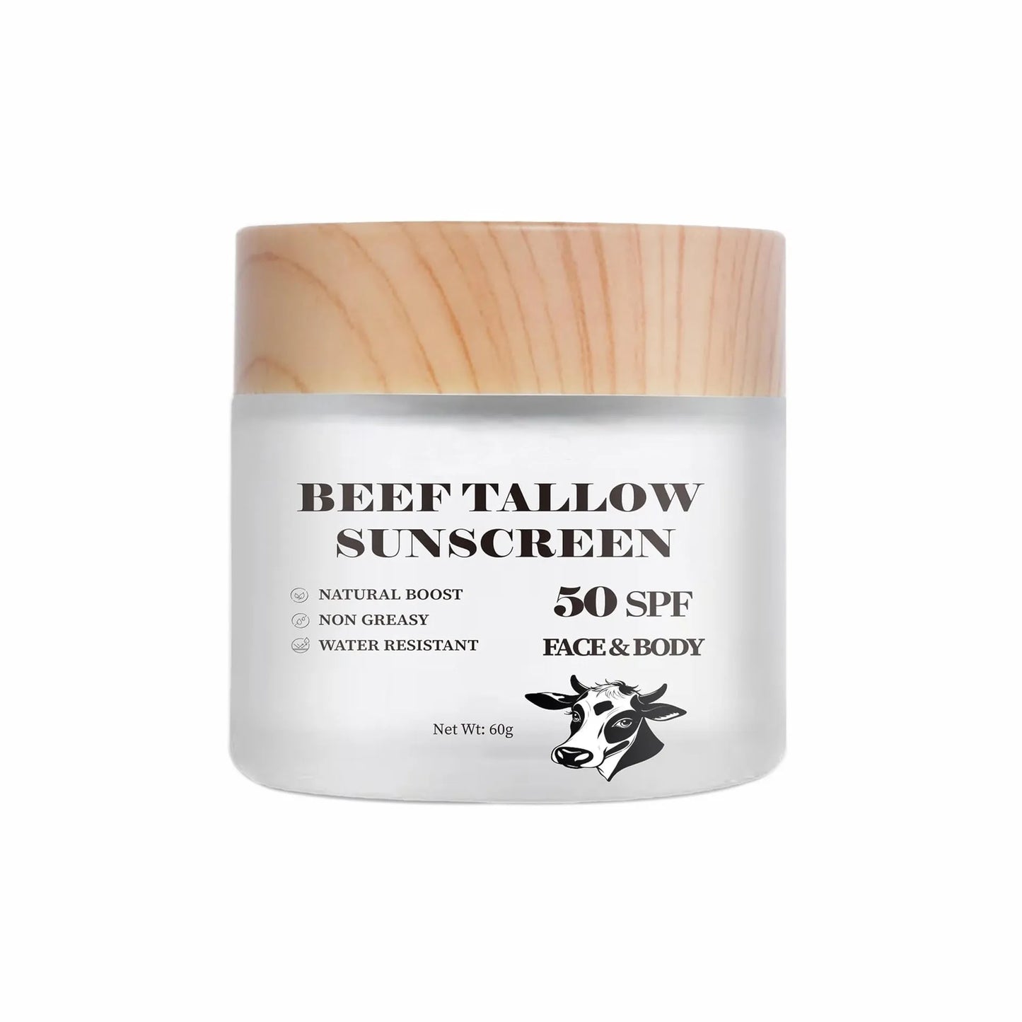 Beef tallow protective cream tube, 60g, for waterproof and non-greasy skin protection.