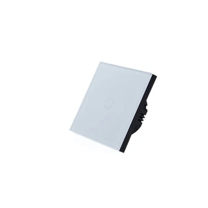 86 type glass touch light switch with tempered glass panel in black, golden or white finish