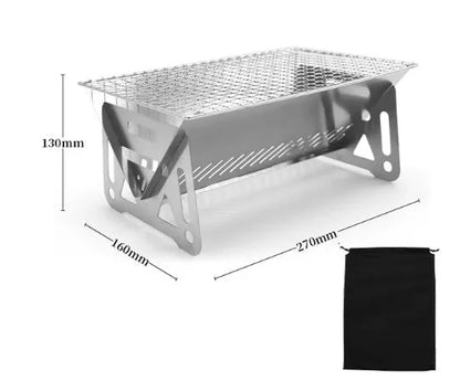 Stainless steel folding barbecue oven with large grill for outdoor cooking