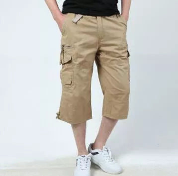 Men's Summer Leisure Cropped Cotton Pants in various colors and sizes