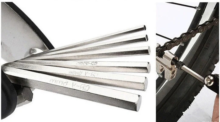 Compact steel bicycle repair combination tool with multiple functions