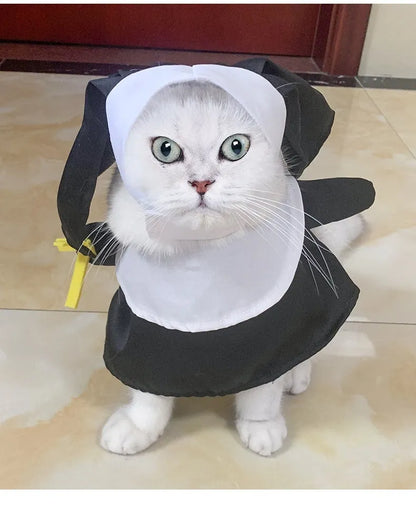 Black nun costume for pet dog or cat Halloween dress-up