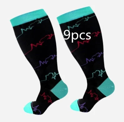 Premium plus-size compression socks with bamboo fibers for superior comfort and support