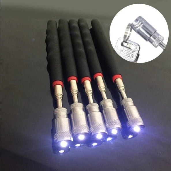 LED Magnetic Pick Up Tool with telescopic shaft and LED light for retrieving small metal objects