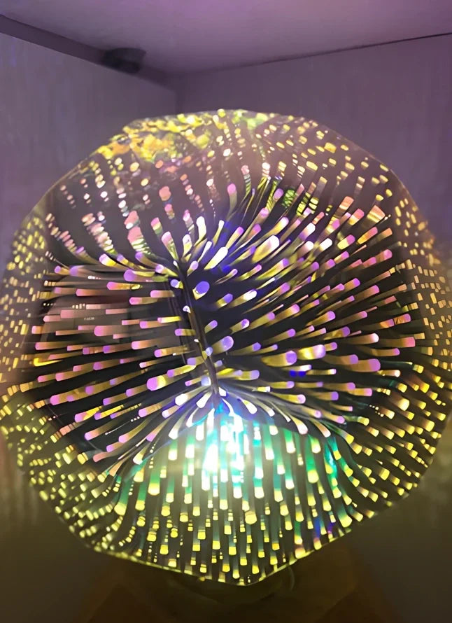 ST64 G95 3D star LED decorative bulb with colourful lighting effects and silver plated glass