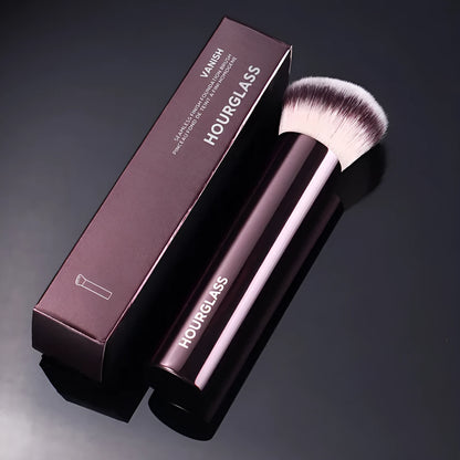 Inclined flat head foundation brush with man-made fibre bristles and steel long rod handle, 119mm total length, 29mm hair length.