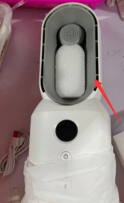 Rechargeable bladeless fan with Bluetooth speaker and LED night light for home decor and comfort