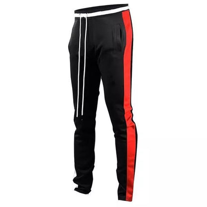 Men's casual leggings in Zwart Rood, Rood, Zwart, and Blauw colors, perfect for sports and daily wear