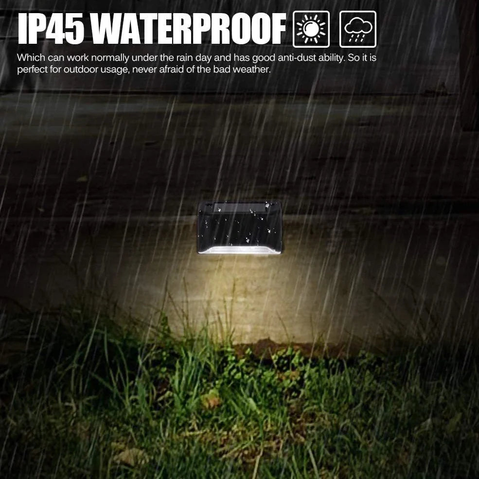 Coffee-coloured solar step light with amorphous silicon panel for outdoor staircase and garden illumination