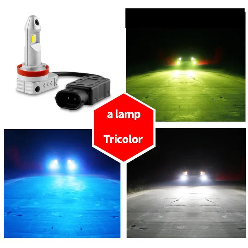 Aluminium LED fog lamp bulb with 6500K white light, compatible with H8 H9 H11 PSX24 PSX26 9005 9006 formats