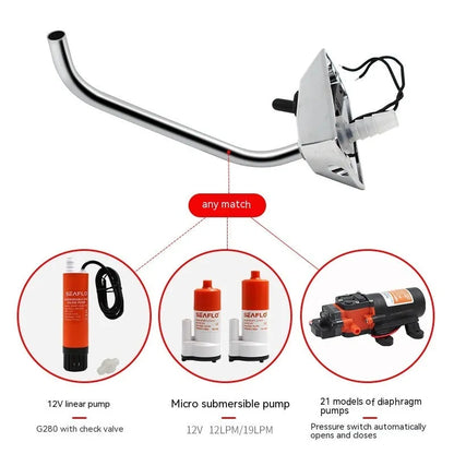 RV electronic control rotating faucet with 316 stainless steel construction and mirror polish finish