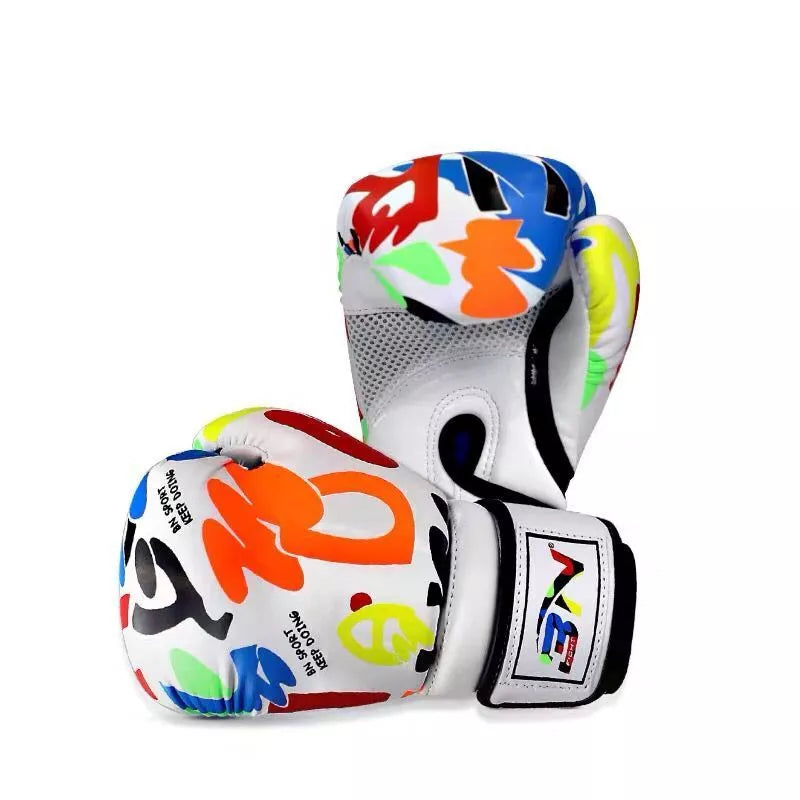 BN children's Boxing Gloves in assorted colors, featuring durable microfiber and Pu fabric with cushioned liner