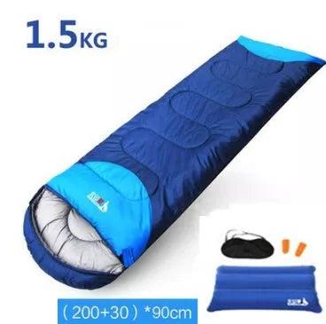 Polyester camping sleeping bag with waterproof shell and compression bag for outdoor adventures
