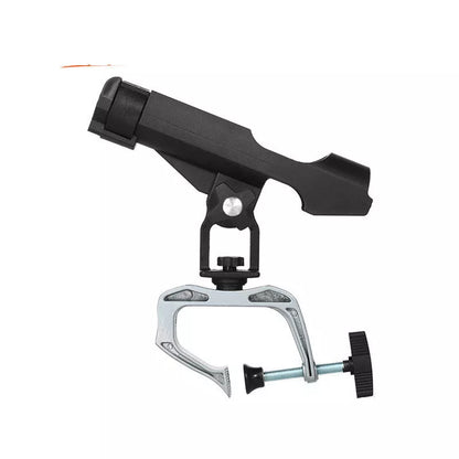 Nylon Plastic Fishing Rod Holder with 360-degree rotation and G Clamp mount