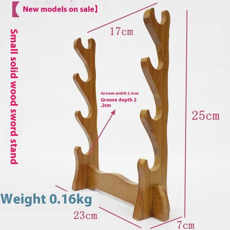 Handmade wooden multi-layer wall bracket in Chinese style with solid wood construction