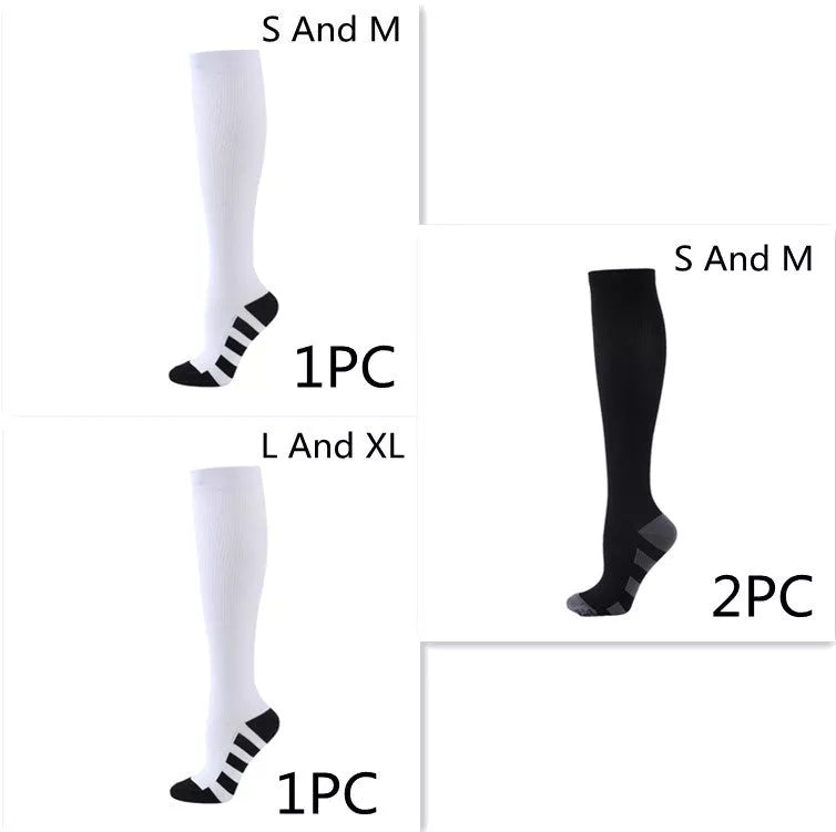 Athletic compression socks with three-bar design for men and women