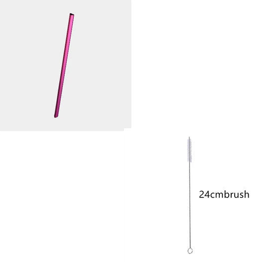 Premium heart-shaped reusable metal drinking straws for bubble tea and other beverages