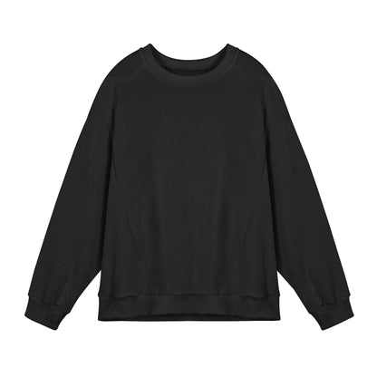 Men's long-sleeved twill Jacquard pullover sweater in loose fit with round neck
