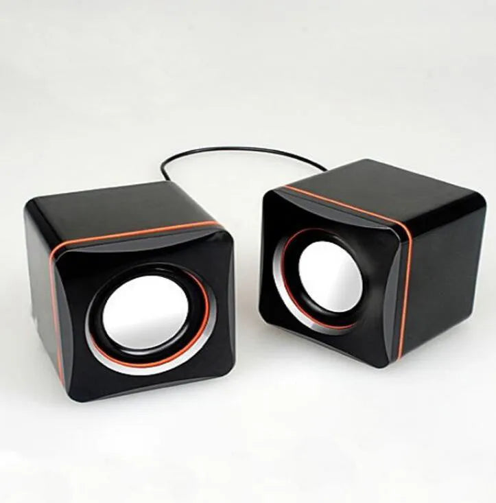 Mini portable USB wired desktop speaker with built-in loudspeaker and adjustable volume, 65 x 65 x 65 cm