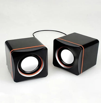 Mini portable USB wired desktop speaker with built-in loudspeaker and adjustable volume, 65 x 65 x 65 cm