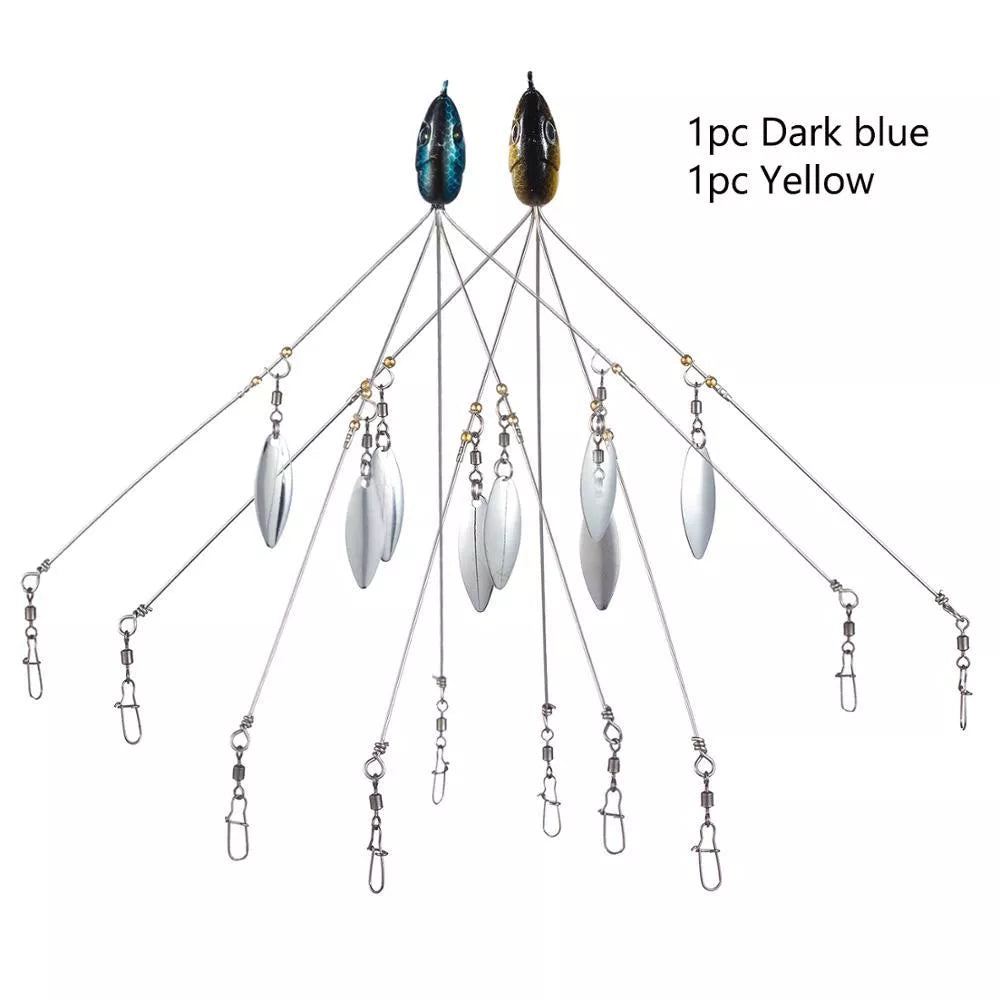 Bassdash Umbrella Fishing Lure with 5 swivels and metal sequins for enhanced fish attraction