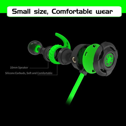 Shuangmai black green red wired in-ear gaming headset for computer with 1.5cm cable