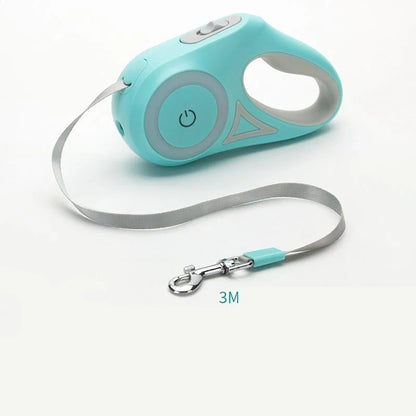 Retractable dog leash with automatic lock in Dream Purple, Sunshine Orange, and Mint Green