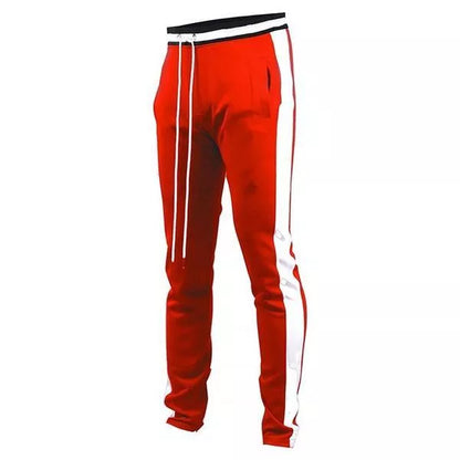 Men's casual leggings in Zwart Rood, Rood, Zwart, and Blauw colors, perfect for sports and daily wear