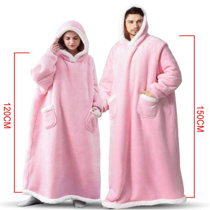 Cozy TV Blanket Hoodie in a variety of colors, featuring a plush polyester design with a front pocket and adjustable drawstring hood