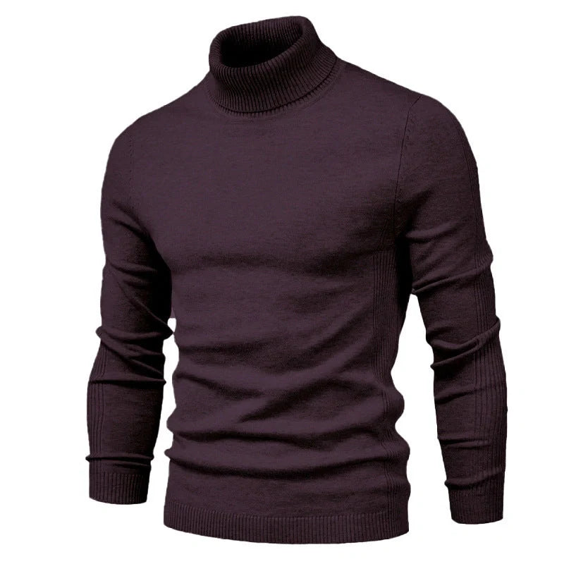 Men's slim fit turtleneck sweater in various colors for winter casual wear