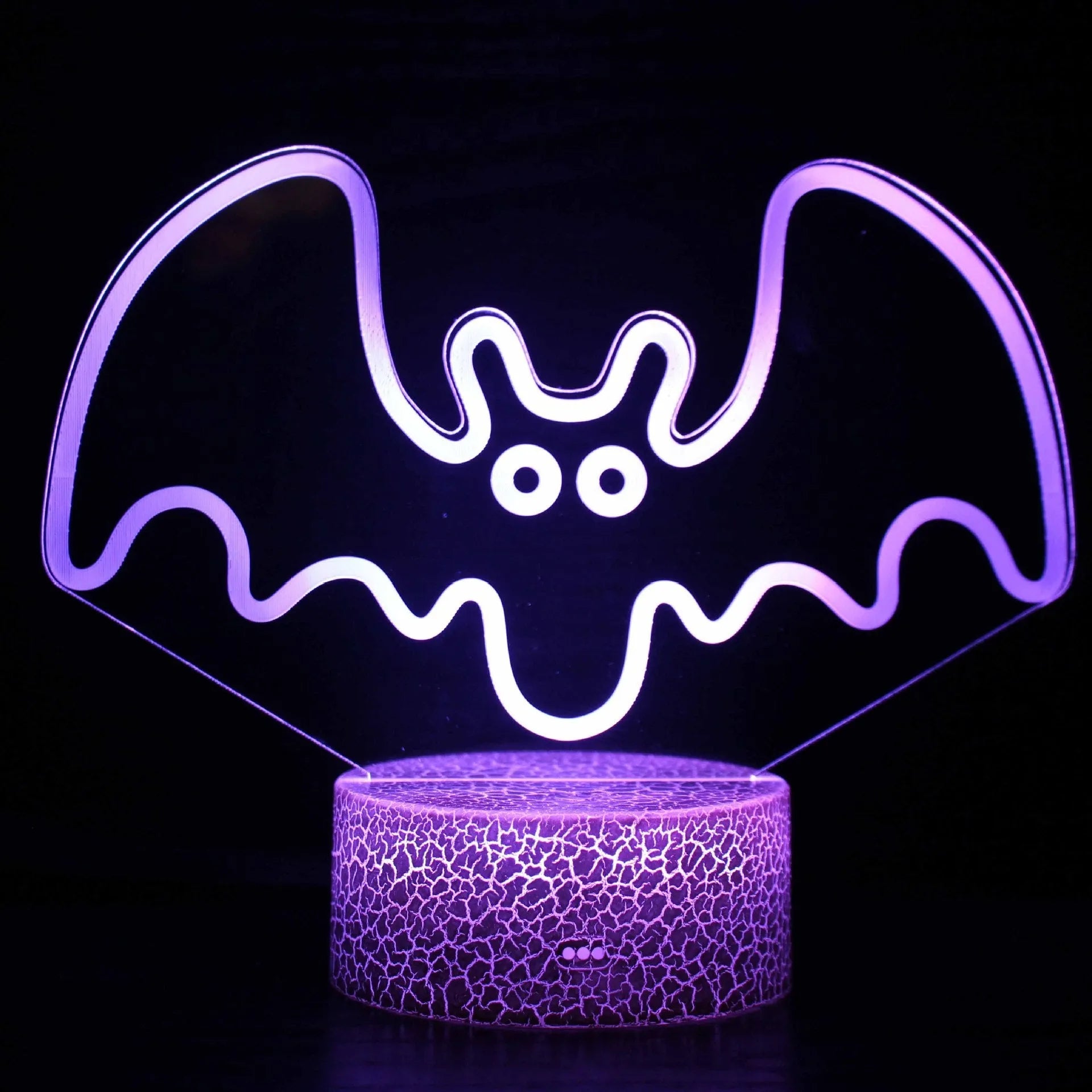 Acrylic 3D touch USB table lamp with colourful lighting on 9.5cm by 4cm ABS base