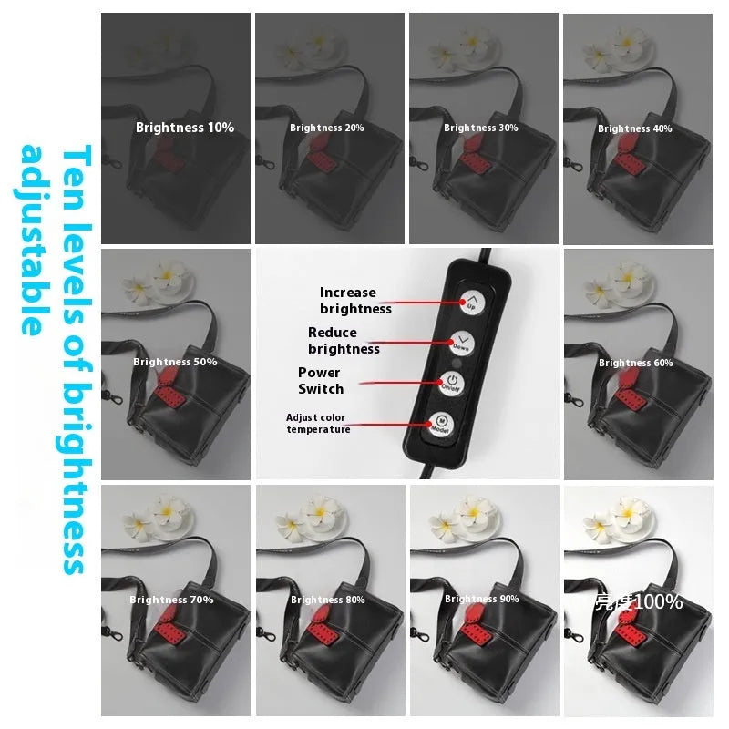 50cm studio light box with metal frame and three-colour temperature light board for product photography