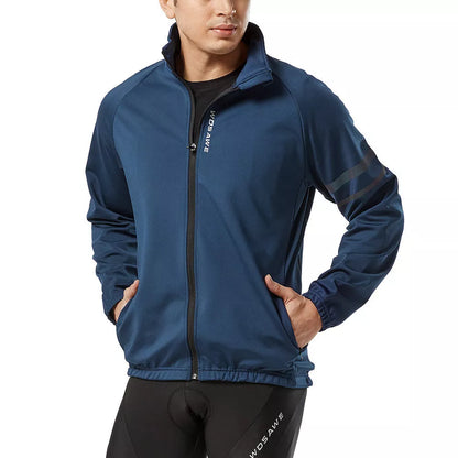 Men's outdoor fleece cycling jacket for mountain sports in dark blue, dark red, or black
