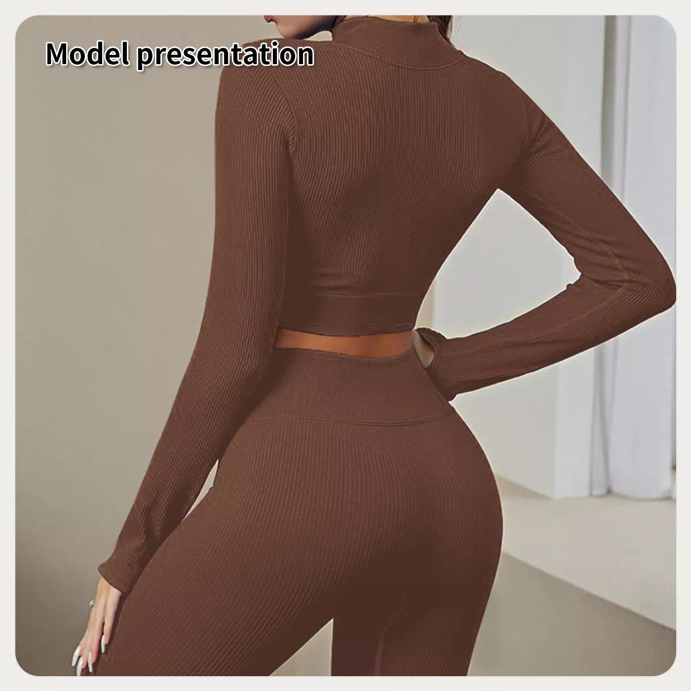 Women's solid color suit in black, coffee, and grey, available in sizes S to 4XL