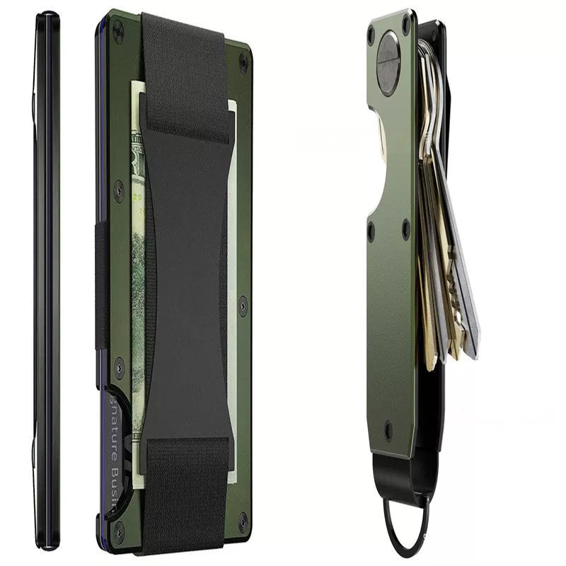 Metal carbon fiber wallet with RFID blocking technology in various colors