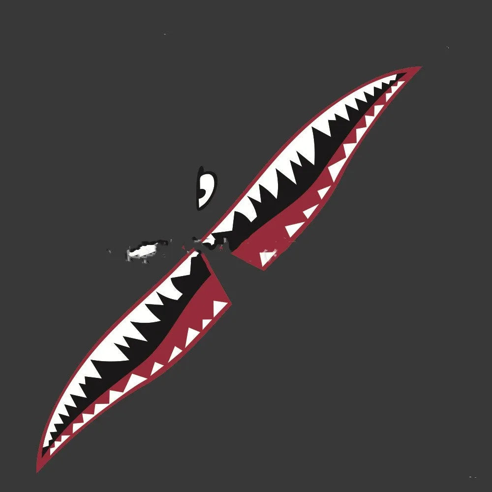 Shark Series PVC body sticker with creative latte art design, measuring 150cm long
