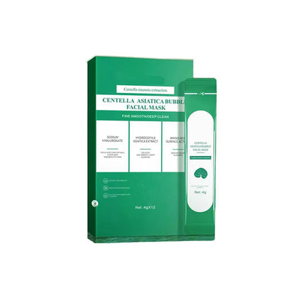 Natural organic avocado deep cleansing bubble mask box with 12 individual 4g sachets