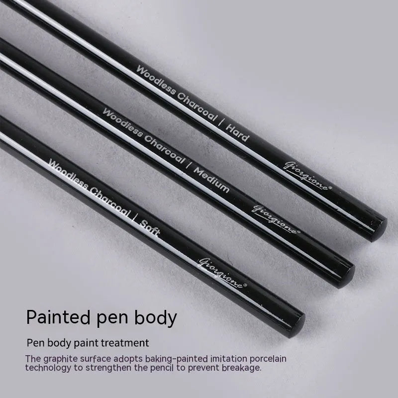 Carbonized Pencil Suit with six graphite and three carbonized pencils on suction card packaging