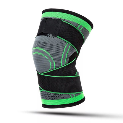 Breathable mountaineering kneecap for outdoor sports protection in green, orange, and black