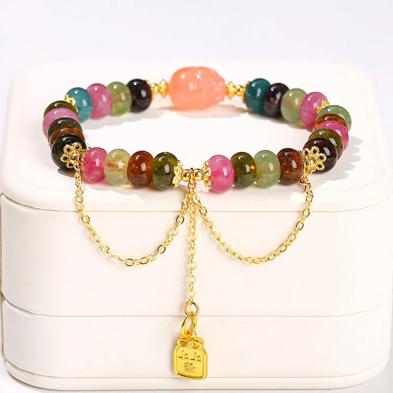 Green natural crystal jade bracelet with Chinese design for women, handmade fresh style