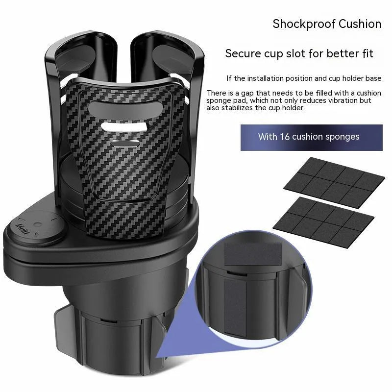 Car cup holder modification with carbon fibre matte finish for vehicle centre console installation
