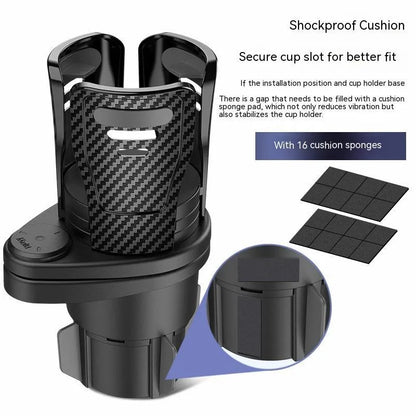 Car cup holder modification with carbon fibre matte finish for vehicle centre console installation