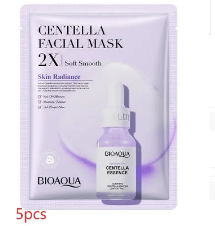 Collagen and hyaluronic acid facial sheet mask set with four variant packages showing 30g gel masks
