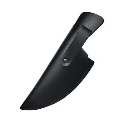 Versatile stainless steel scimitar knife with retro-inspired design, suitable for cutting and deboning meats and poultry