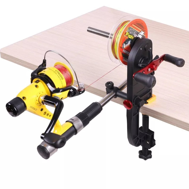 Black composite fiber multifunction fishing reel winder for easy spooling