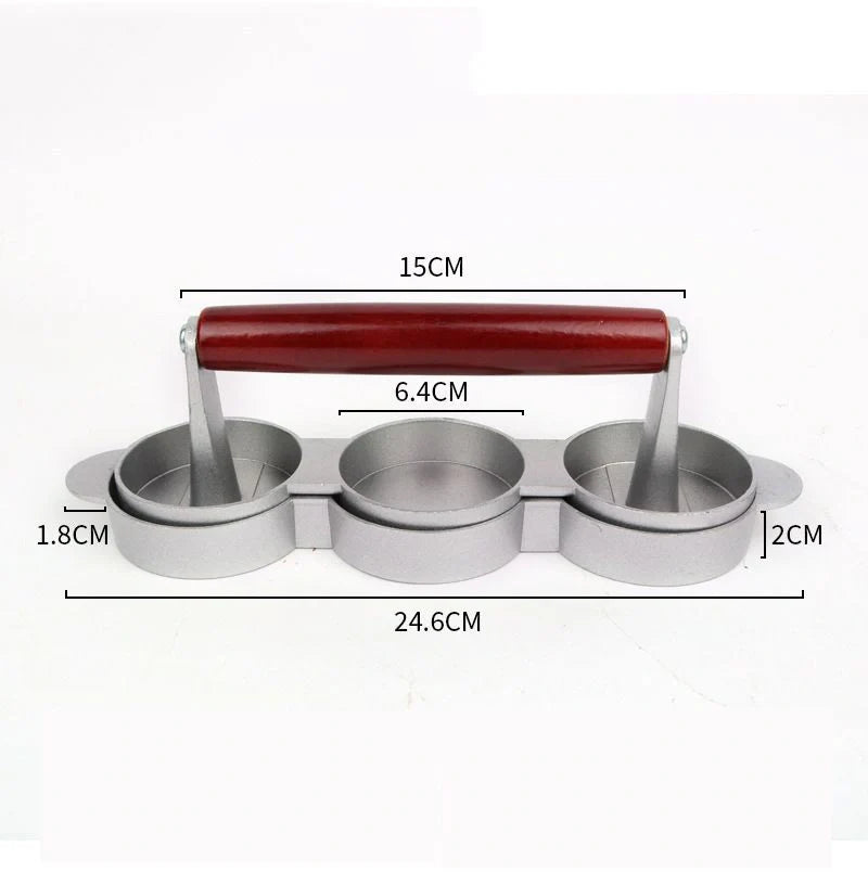 Aluminum alloy hamburger press mold for shaping uniform patties