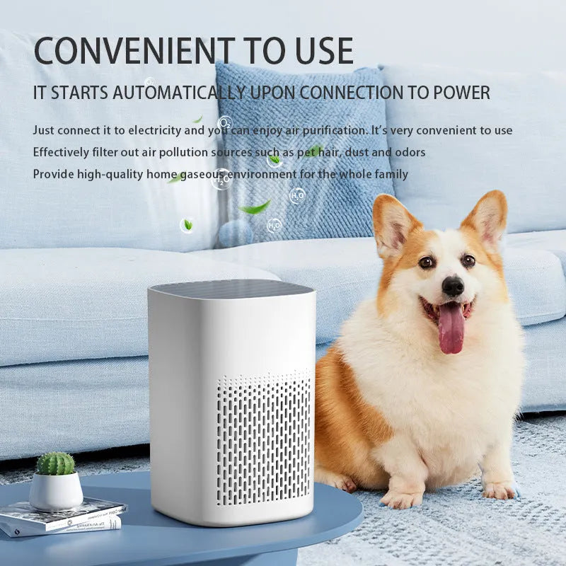 USB desktop air purifier with simple design for spaces under 10 square metres