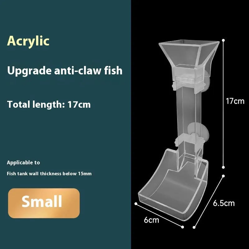 Fish tank feeding dish set with three plastic tubes, cleaning brushes, and feed spoons.