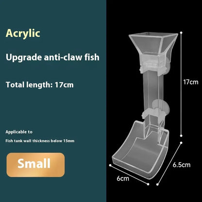 Fish tank feeding dish set with three plastic tubes, cleaning brushes, and feed spoons.