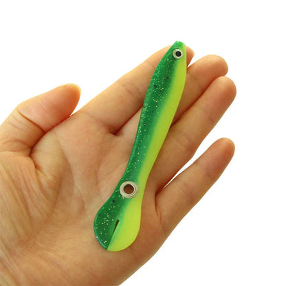 Life-like soft fishing lures with realistic slip mechanism for mesmerizing swimming action, attracting bass, trout, and pike in any season